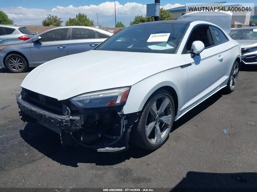 2020 Audi A5 Premium Plus 45 Tfsi Quattro S Tronic VIN: WAUTNAF54LA006046 Lot: 45625865