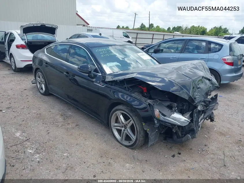 2021 Audi A5 Sportback Premium 45 Tfsi Quattro S Tronic VIN: WAUDACF55MA044253 Lot: 45400092
