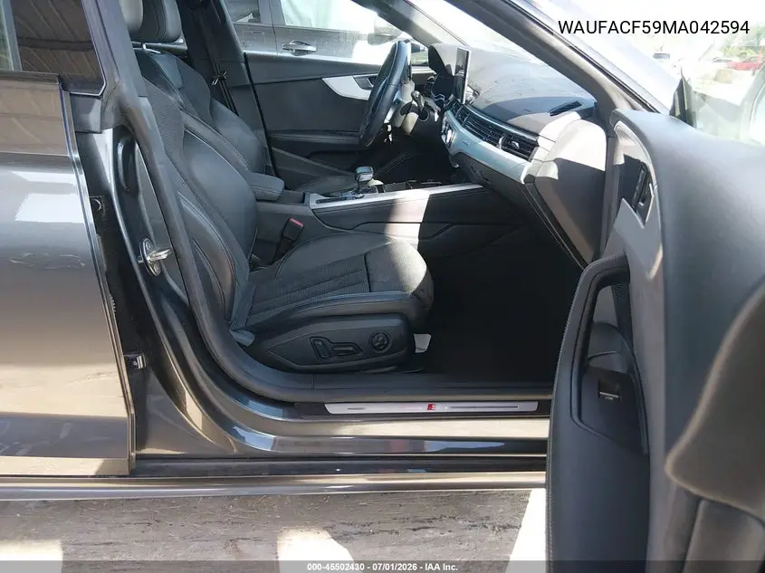 2021 Audi A5 Sportback Premium Plus 45 Tfsi Quattro S Tronic VIN: WAUFACF59MA042594 Lot: 45502430