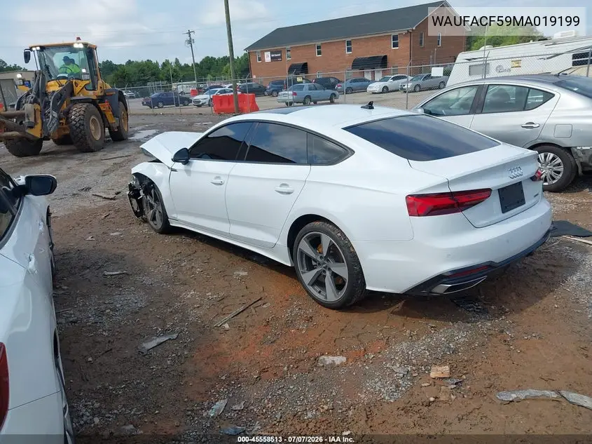 2021 Audi A5 Sportback Premium Plus 45 Tfsi Quattro S Tronic VIN: WAUFACF59MA019199 Lot: 45558513