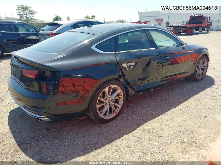2021 Audi A5 Sportback Premium Plus 40 Tfsi Quattro S Tronic VIN: WAUCBCF56MA004613 Lot: 45614676