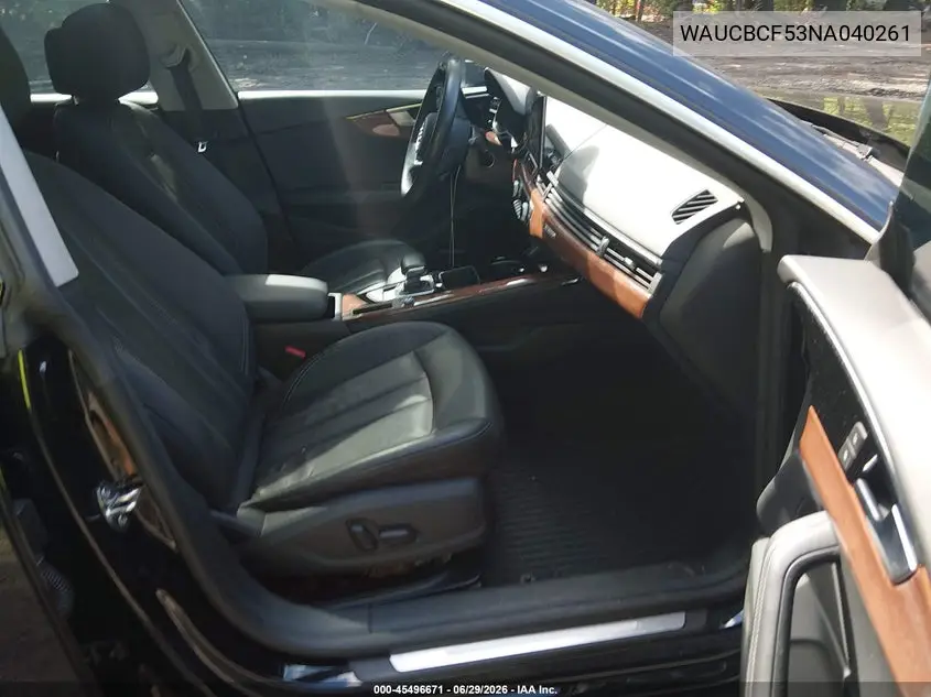 2022 Audi A5 Sportback Premium Plus 40 Tfsi Quattro S Tronic VIN: WAUCBCF53NA040261 Lot: 45496671