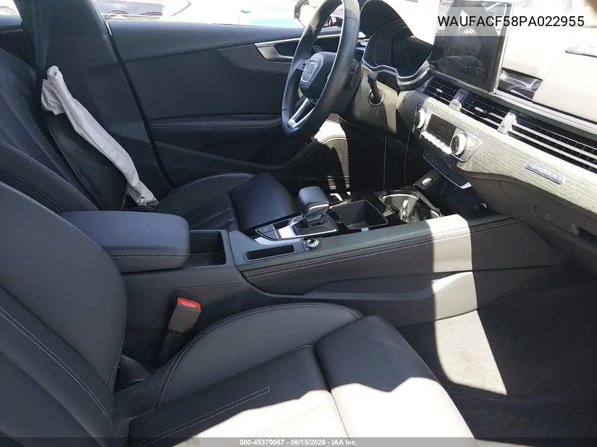 2023 Audi A5 Sportback Premium Plus 45 Tfsi S Line Quattro S Tronic VIN: WAUFACF58PA022955 Lot: 45370067