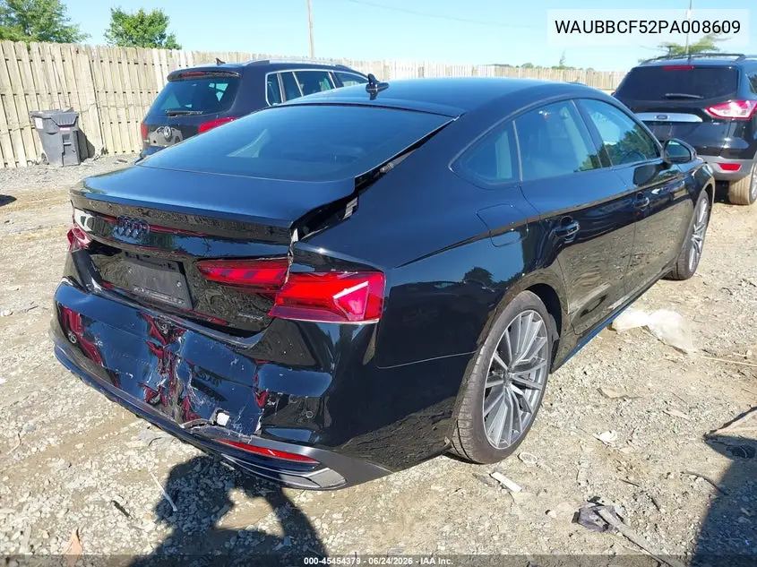 2023 Audi A5 Sportback Prestige 40 Tfsi Quattro S Tronic VIN: WAUBBCF52PA008609 Lot: 45454379