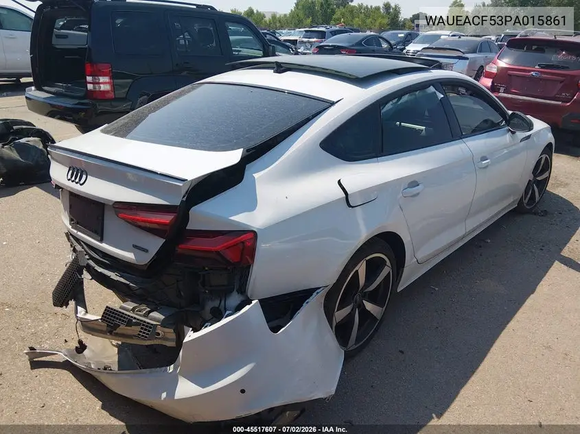 2023 Audi A5 Sportback Prestige 45 Tfsi S Line Quattro S Tronic VIN: WAUEACF53PA015861 Lot: 45517607