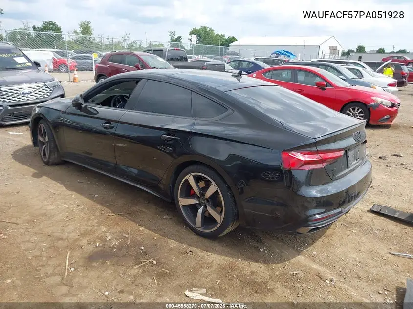 2023 Audi A5 Sportback Premium Plus 45 Tfsi S Line Quattro S Tronic VIN: WAUFACF57PA051928 Lot: 45558270