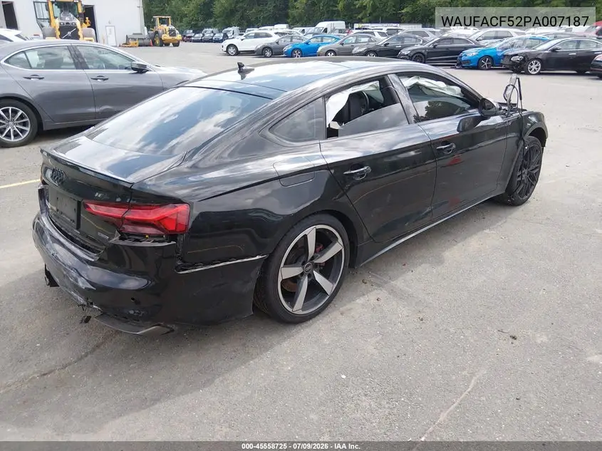 2023 Audi A5 Sportback Premium Plus 45 Tfsi S Line Quattro S Tronic VIN: WAUFACF52PA007187 Lot: 45558725