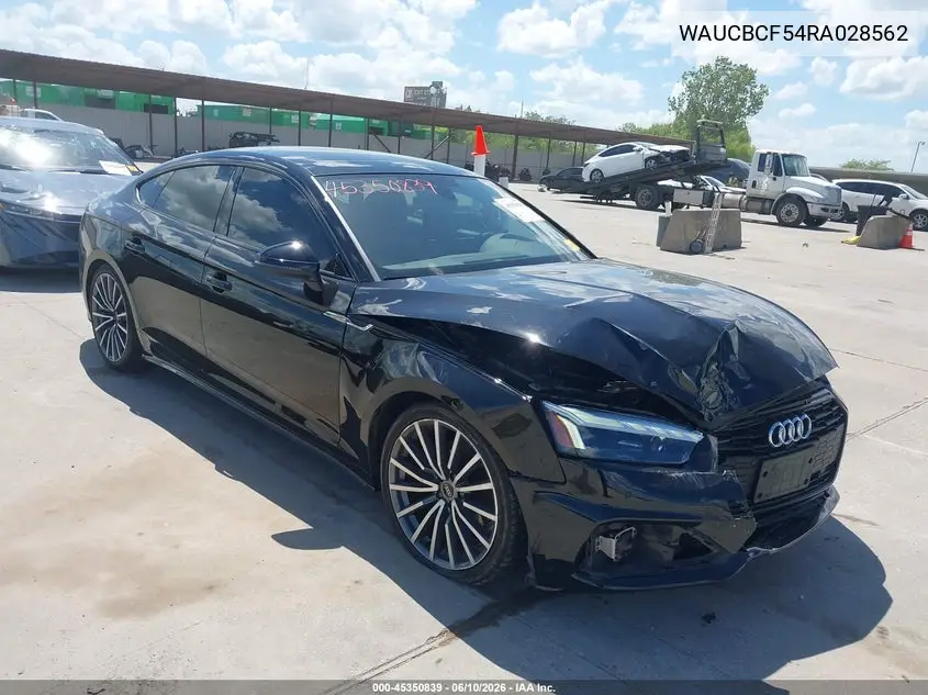 2024 Audi A5 Sportback Premium Plus 40 Tfsi Quattro S Tronic VIN: WAUCBCF54RA028562 Lot: 45350839