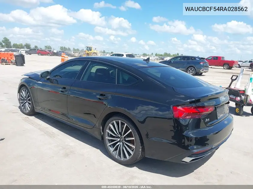 2024 Audi A5 Sportback Premium Plus 40 Tfsi Quattro S Tronic VIN: WAUCBCF54RA028562 Lot: 45350839