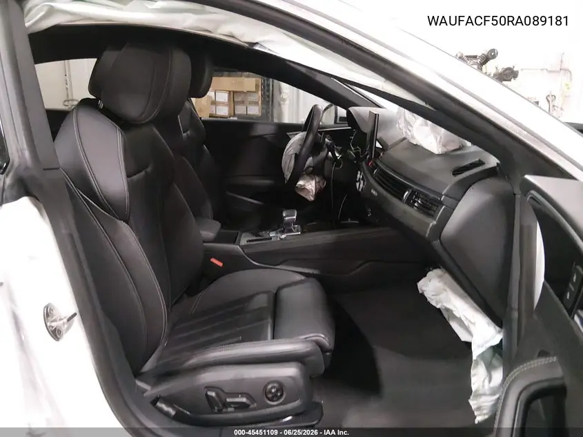 2024 Audi A5 Sportback Premium Plus 45 Tfsi Quattro S Tronic VIN: WAUFACF50RA089181 Lot: 45451109