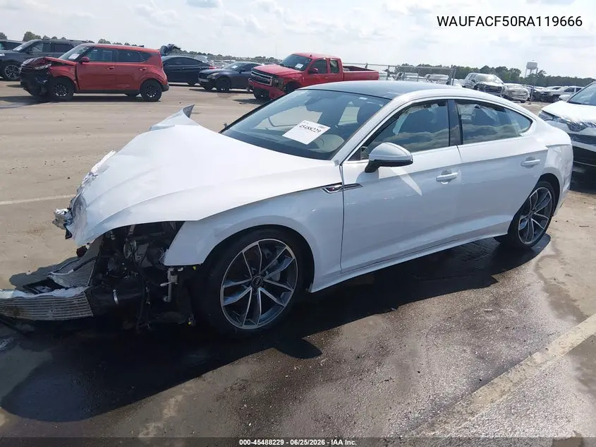 2024 Audi A5 Sportback Premium Plus 45 Tfsi Quattro S Tronic VIN: WAUFACF50RA119666 Lot: 45488229