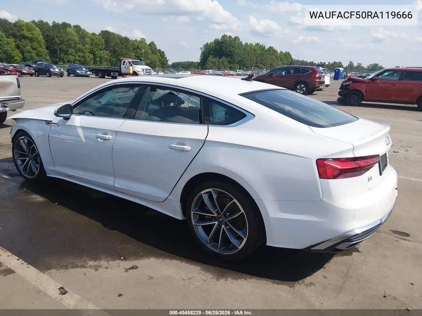 2024 Audi A5 Sportback Premium Plus 45 Tfsi Quattro S Tronic VIN: WAUFACF50RA119666 Lot: 45488229