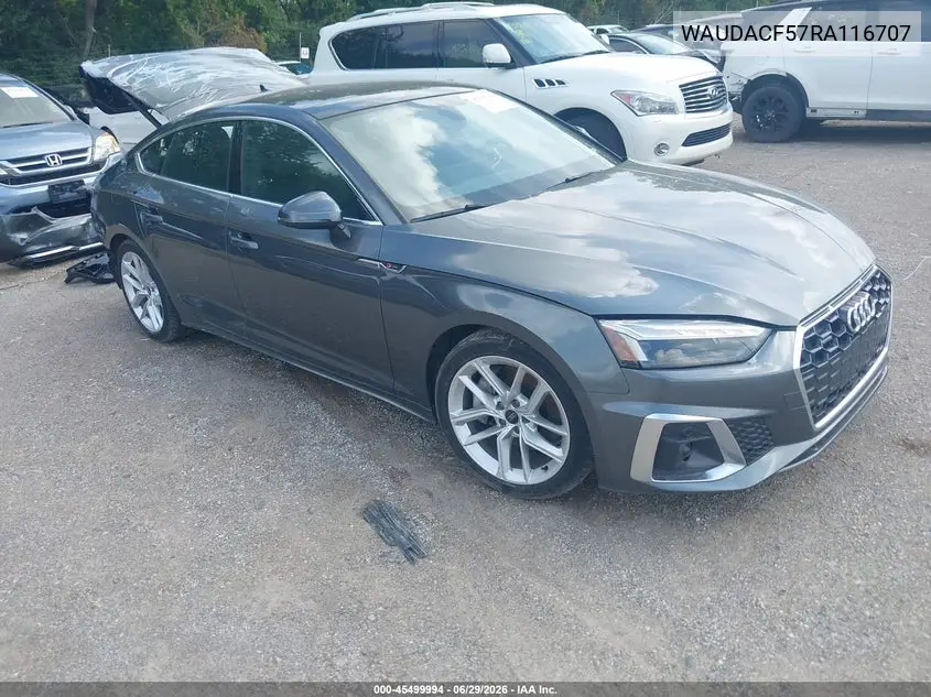 2024 Audi A5 Sportback Premium 45 Tfsi S Line Quattro S Tronic VIN: WAUDACF57RA116707 Lot: 45499994