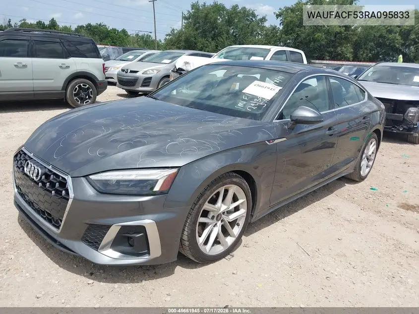 2024 Audi A5 Sportback Premium Plus 45 Tfsi Quattro S Tronic VIN: WAUFACF53RA095833 Lot: 45661945
