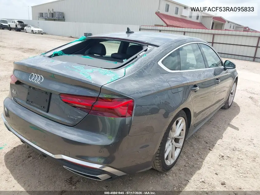 2024 Audi A5 Sportback Premium Plus 45 Tfsi Quattro S Tronic VIN: WAUFACF53RA095833 Lot: 45661945