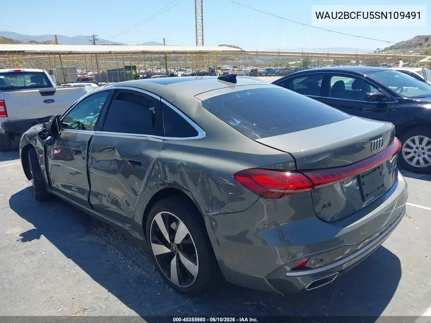2025 Audi All-New A5 Premium Plus Tfsi Quattro S Tronic VIN: WAU2BCFU5SN109491 Lot: 45355980