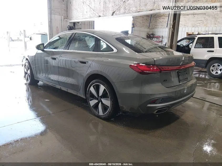 2025 Audi All-New A5 Premium Plus Tfsi Quattro S Tronic VIN: WAU2BCFU0SN030455 Lot: 45428048
