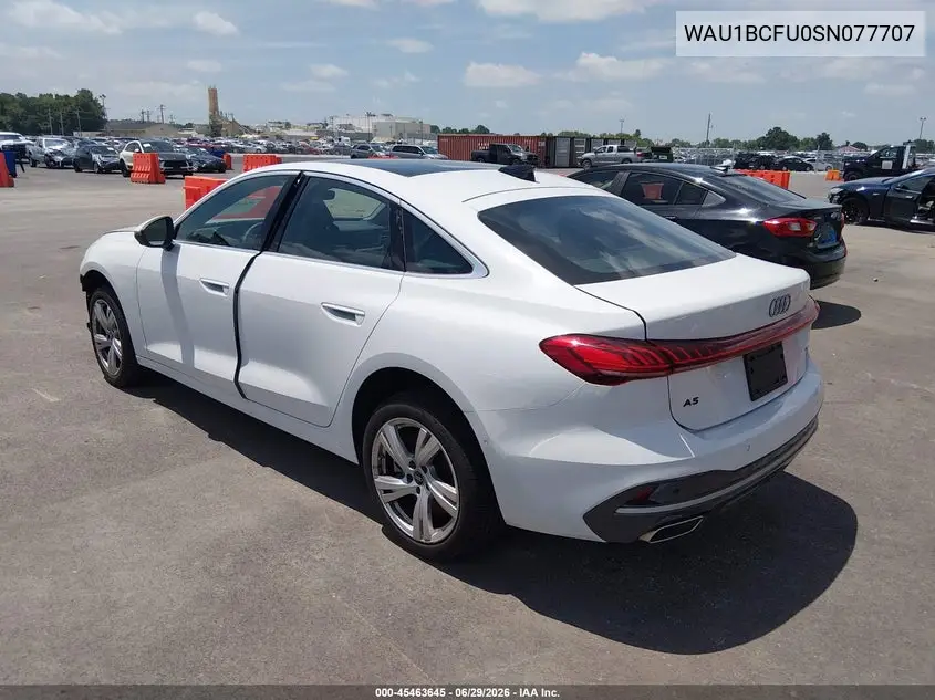 2025 Audi All-New A5 Premium Tfsi Quattro S Tronic VIN: WAU1BCFU0SN077707 Lot: 45463645