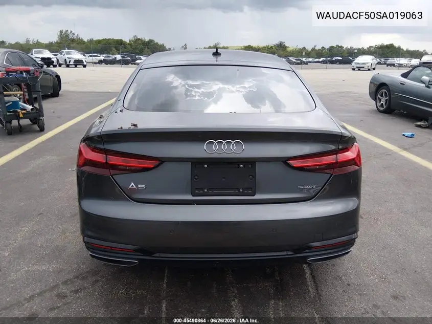 2025 Audi A5 Sportback Premium 45 Tfsi S Line Quattro S Tronic VIN: WAUDACF50SA019063 Lot: 45490864