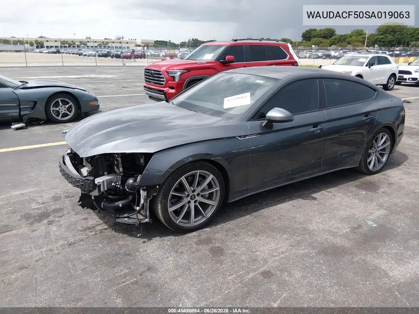 2025 Audi A5 Sportback Premium 45 Tfsi S Line Quattro S Tronic VIN: WAUDACF50SA019063 Lot: 45490864