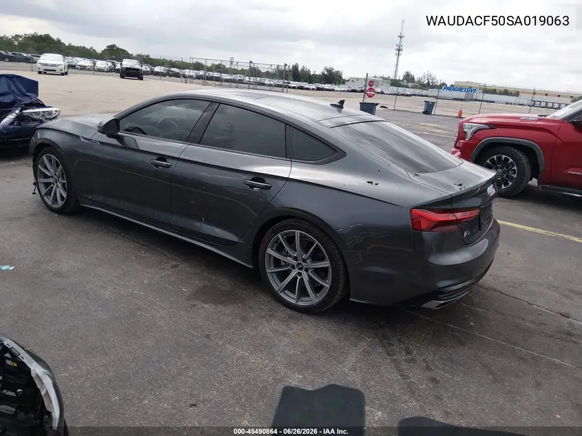 2025 Audi A5 Sportback Premium 45 Tfsi S Line Quattro S Tronic VIN: WAUDACF50SA019063 Lot: 45490864