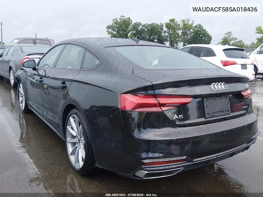 2025 Audi A5 Sportback Premium 45 Tfsi S Line Quattro S Tronic VIN: WAUDACF58SA018436 Lot: 45521623