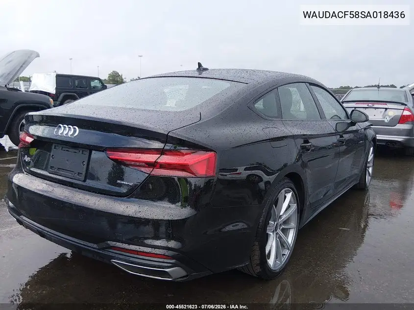 2025 Audi A5 Sportback Premium 45 Tfsi S Line Quattro S Tronic VIN: WAUDACF58SA018436 Lot: 45521623