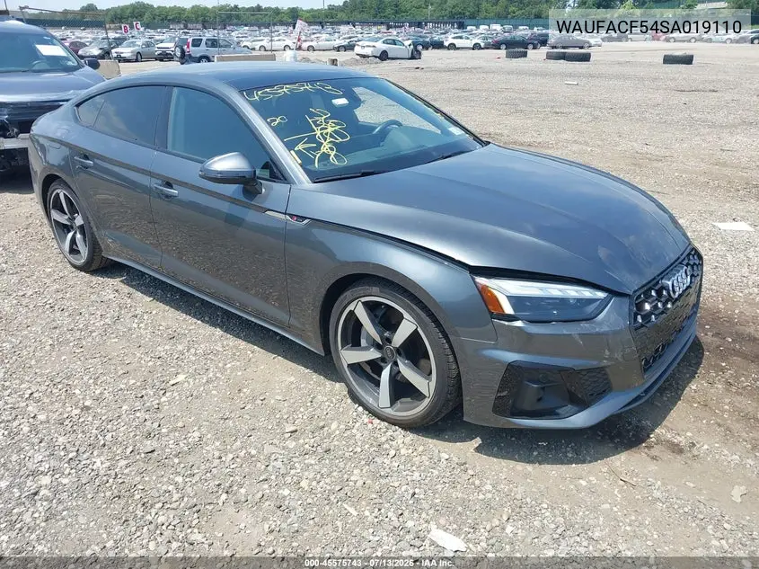 2025 Audi A5 Sportback Premium Plus 45 Tfsi S Line Quattro S Tronic VIN: WAUFACF54SA019110 Lot: 45575743