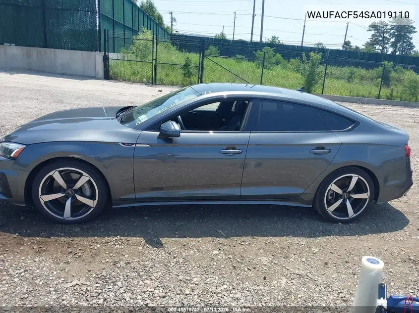 2025 Audi A5 Sportback Premium Plus 45 Tfsi S Line Quattro S Tronic VIN: WAUFACF54SA019110 Lot: 45575743