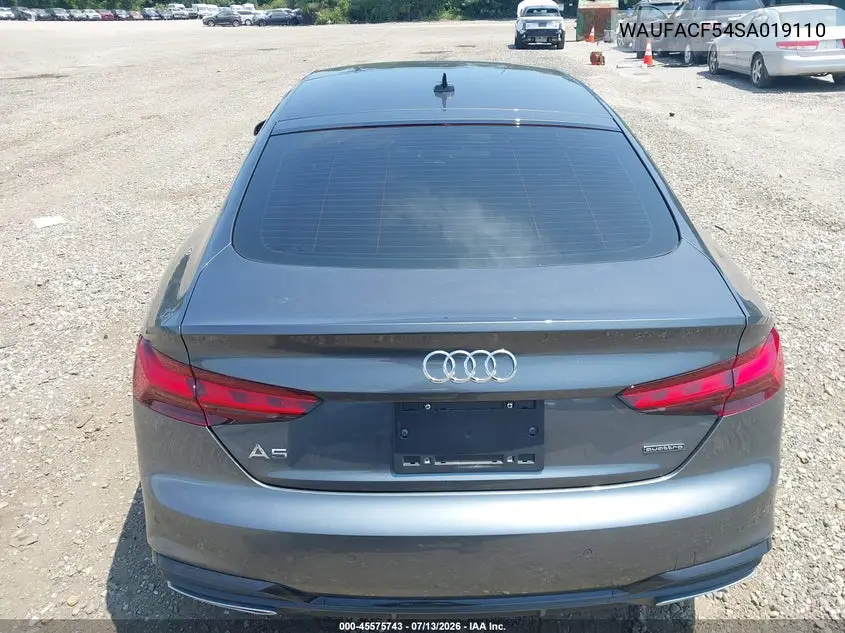 2025 Audi A5 Sportback Premium Plus 45 Tfsi S Line Quattro S Tronic VIN: WAUFACF54SA019110 Lot: 45575743