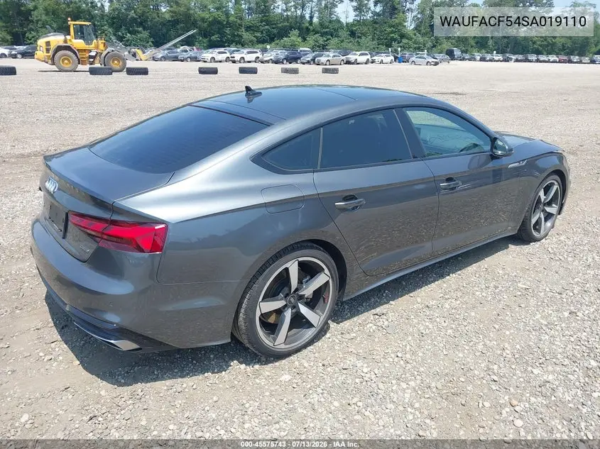 2025 Audi A5 Sportback Premium Plus 45 Tfsi S Line Quattro S Tronic VIN: WAUFACF54SA019110 Lot: 45575743