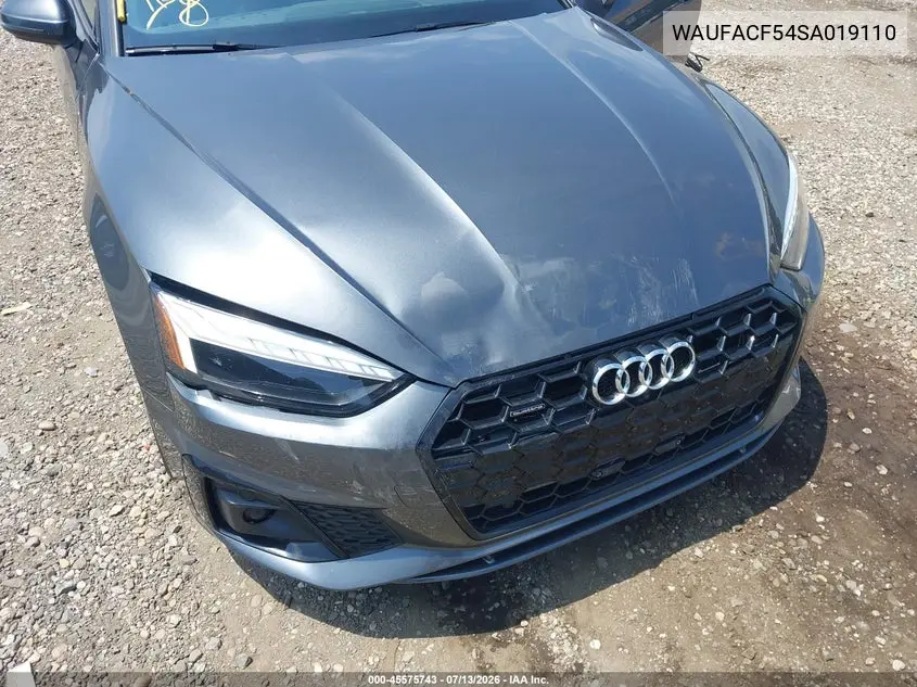 2025 Audi A5 Sportback Premium Plus 45 Tfsi S Line Quattro S Tronic VIN: WAUFACF54SA019110 Lot: 45575743