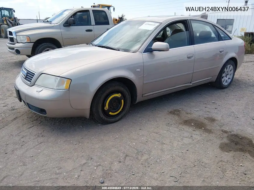 2000 Audi A6 VIN: WAUEH24BXYN006437 Lot: 45566649