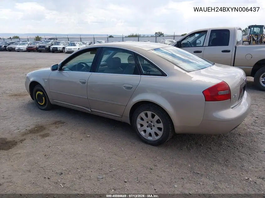 2000 Audi A6 VIN: WAUEH24BXYN006437 Lot: 45566649