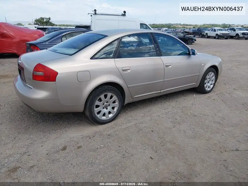 2000 Audi A6 VIN: WAUEH24BXYN006437 Lot: 45566649