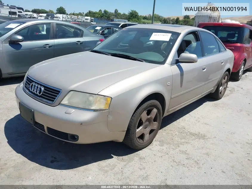 2001 Audi A6 VIN: WAUEH64BX1N001994 Lot: 45377832