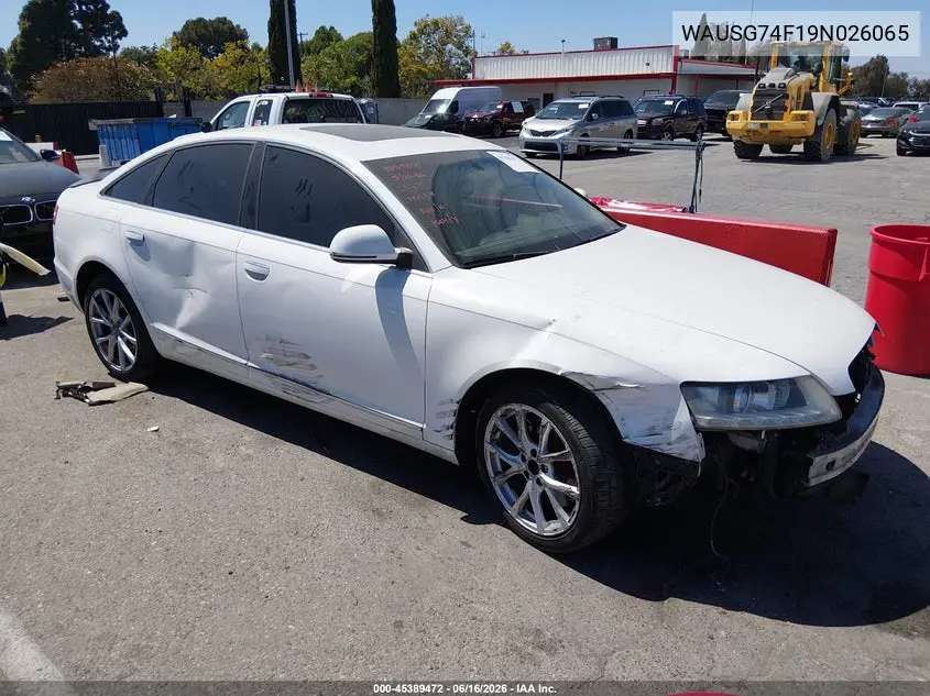 2009 Audi A6 3.0 Premium VIN: WAUSG74F19N026065 Lot: 45389472