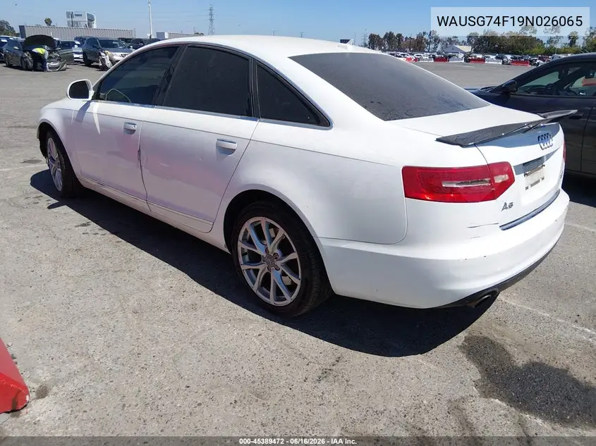 2009 Audi A6 3.0 Premium VIN: WAUSG74F19N026065 Lot: 45389472