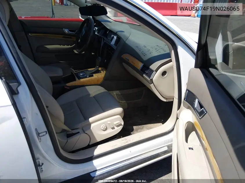 2009 Audi A6 3.0 Premium VIN: WAUSG74F19N026065 Lot: 45389472