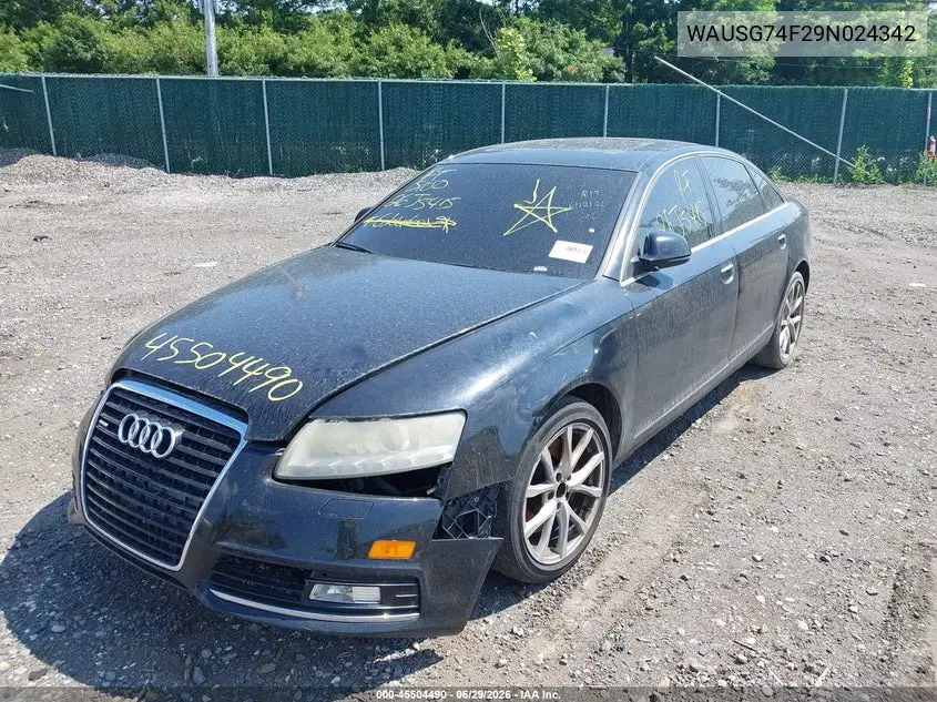 2009 Audi A6 3.0 Premium VIN: WAUSG74F29N024342 Lot: 45504490
