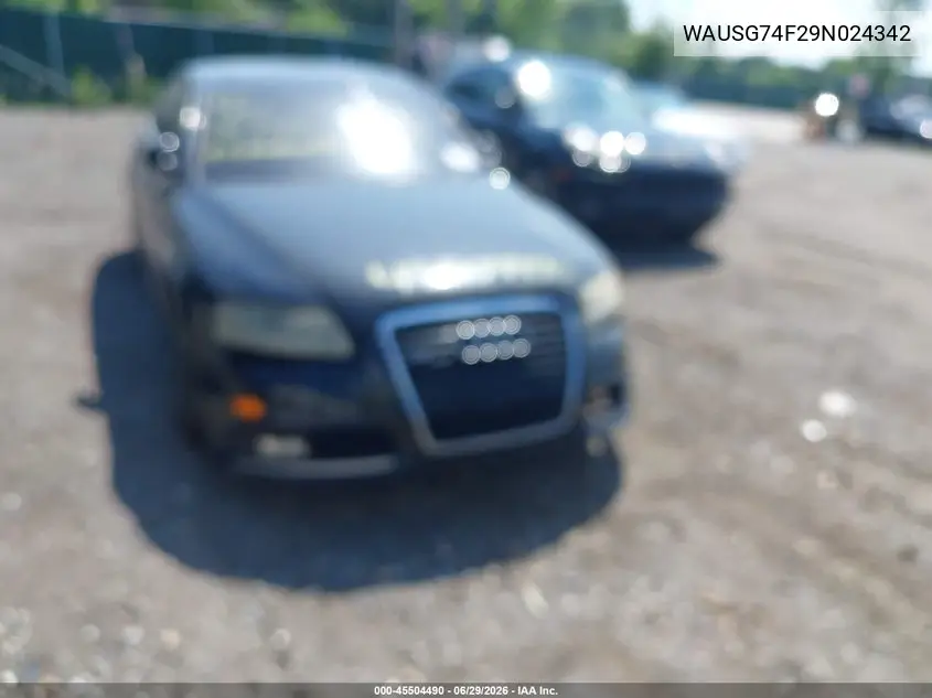 2009 Audi A6 3.0 Premium VIN: WAUSG74F29N024342 Lot: 45504490