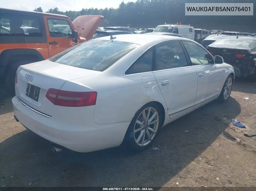 2010 Audi A6 3.0 Premium VIN: WAUKGAFB5AN076401 Lot: 45579211