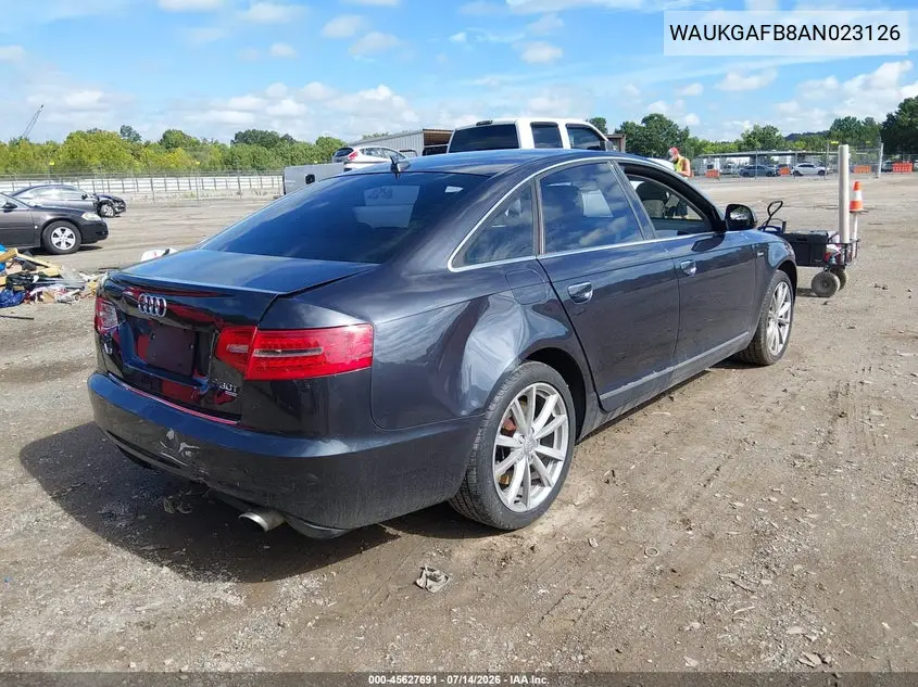 2010 Audi A6 3.0 Premium VIN: WAUKGAFB8AN023126 Lot: 45627691