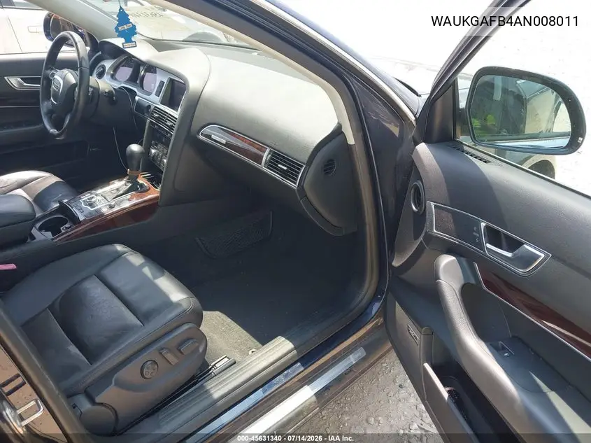 2010 Audi A6 3.0 Premium VIN: WAUKGAFB4AN008011 Lot: 45631340