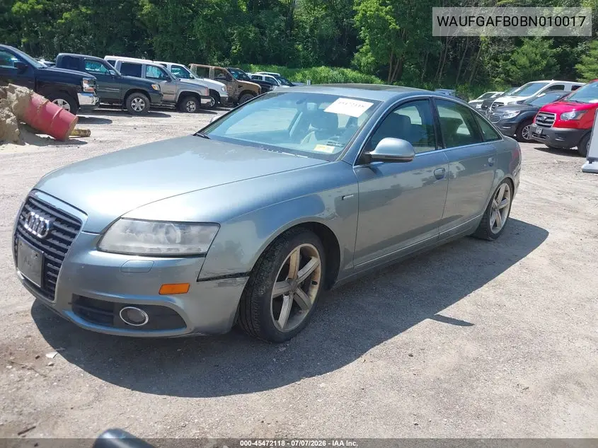 2011 Audi A6 3.0 Premium VIN: WAUFGAFB0BN010017 Lot: 45472118
