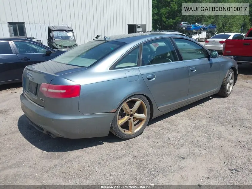 2011 Audi A6 3.0 Premium VIN: WAUFGAFB0BN010017 Lot: 45472118