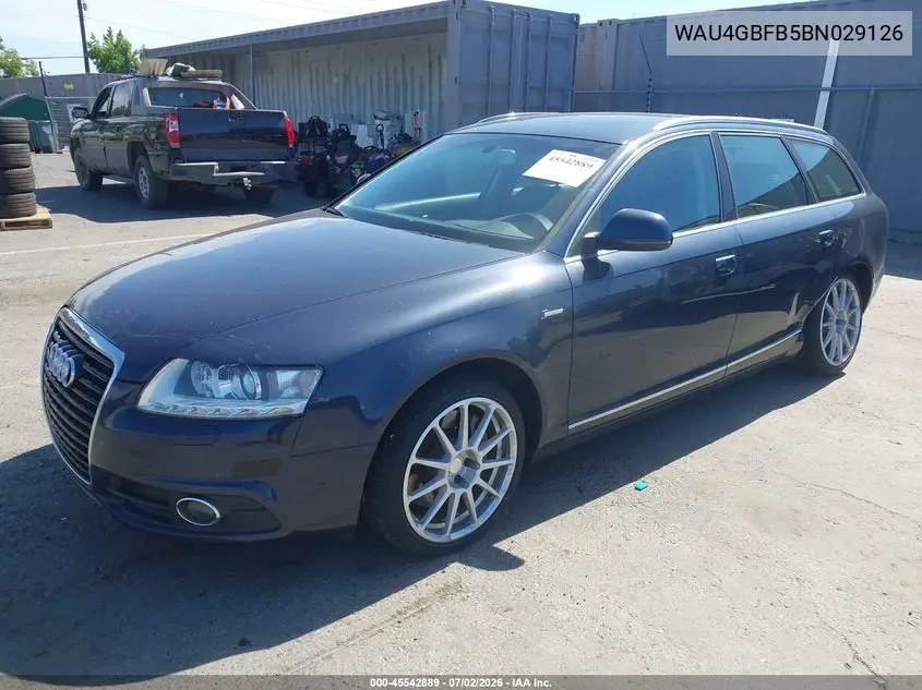 2011 Audi A6 3.0 Premium VIN: WAU4GBFB5BN029126 Lot: 45542889