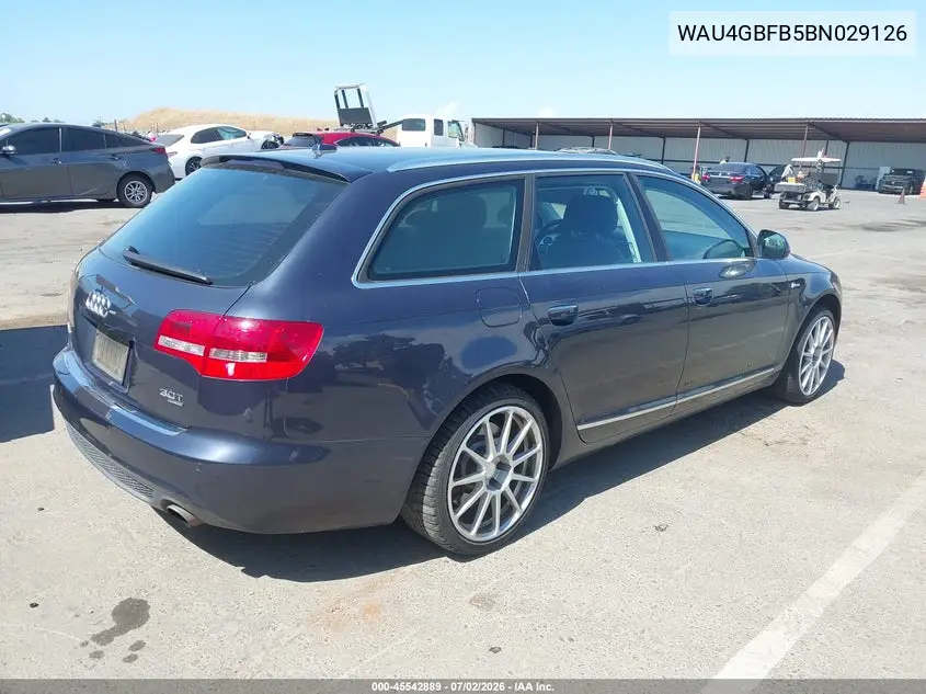 2011 Audi A6 3.0 Premium VIN: WAU4GBFB5BN029126 Lot: 45542889