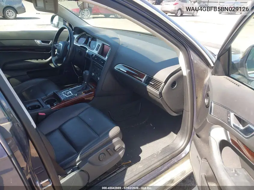 2011 Audi A6 3.0 Premium VIN: WAU4GBFB5BN029126 Lot: 45542889