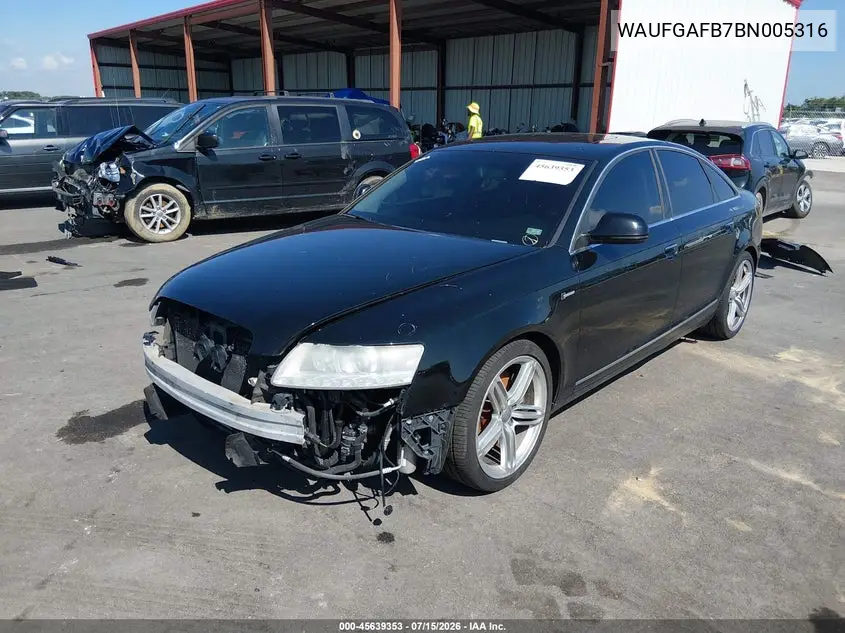 2011 Audi A6 3.0 Premium VIN: WAUFGAFB7BN005316 Lot: 45639353